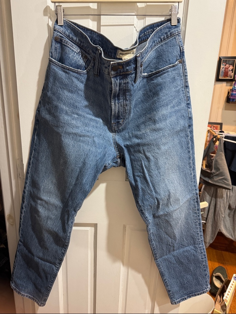 Madewell Men's Relaxed Taper Jeans in Blue Denim